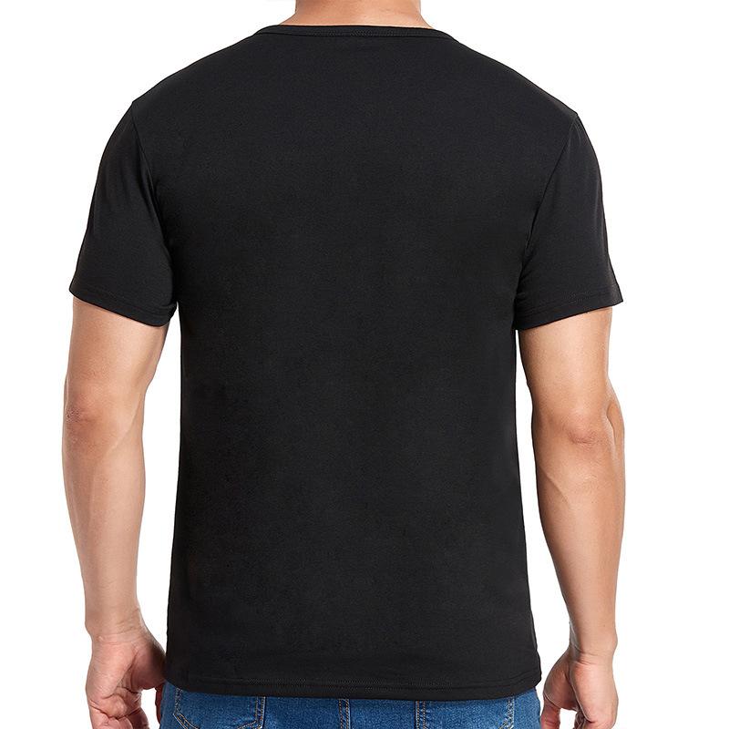 Herren Henley-Kragen Kurzarm Einfarbig Slim Fit Knopfleiste Lässiges Basic T-Shirt