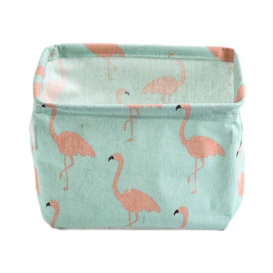 Foldable Storage Basket with Handles Waterproof Large Capacity Cotton Linen Printed