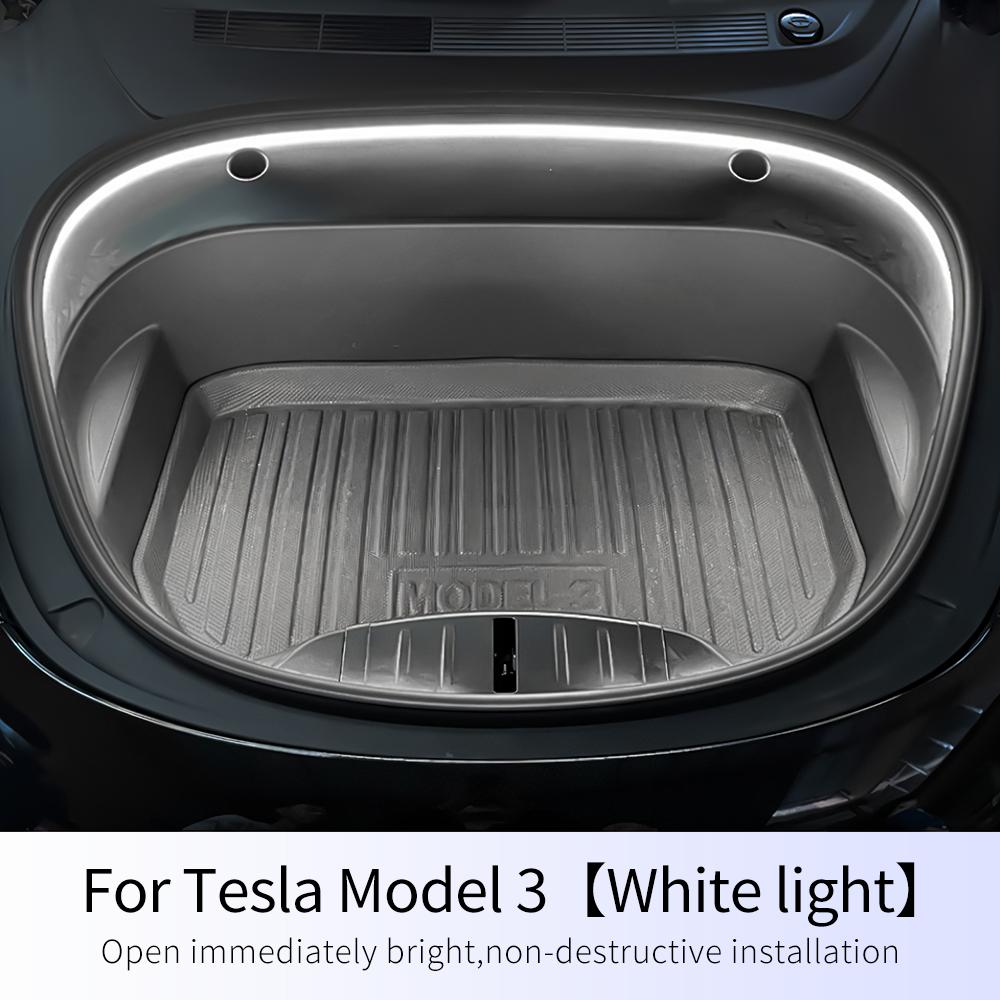 1 Pcs Silicon+Pvc Material Car Trunk Light Strip Waterproof Flexible Auto Modified Lighting for Tesla Model 3 Y Easy To tall White Model 3