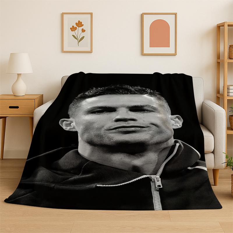 CR7 Capra R-Ronaldo Stella del Calcio Coperta di Flanella Morbida Calda Plaid per Camera da Letto Soggiorno Letto Viaggio Campeggio Picnic Bambino