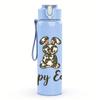 1PC Happy Easter Bunny Trio Figure 750ml Color Plastic Water Bottle Leakproof Flip Straw Lid For Sports Office Home Use