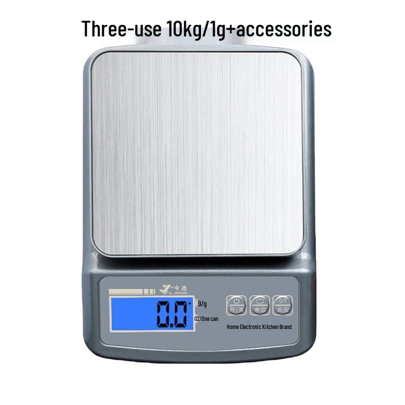 

Jinyao High-Precision Digital Kitchen Scale, 10kg/1g, Multi-Power, Grey