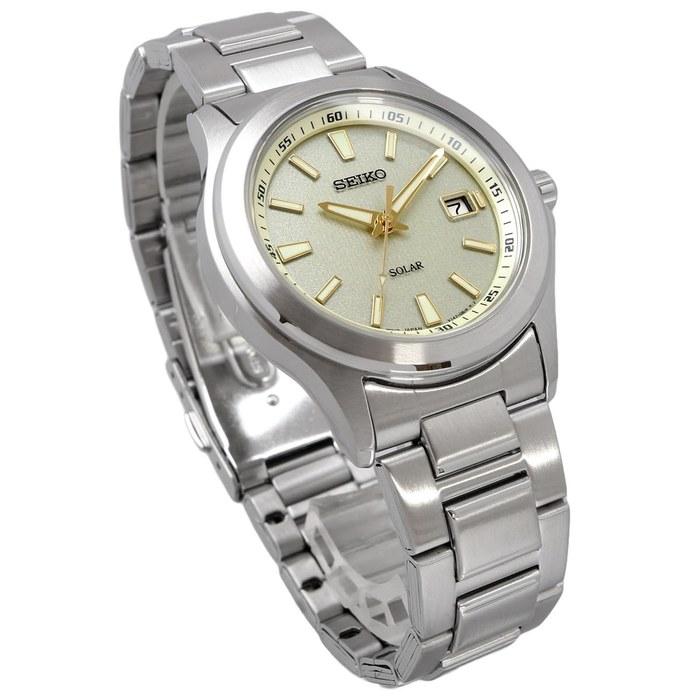 Seiko Solar Quartz Watch SBPN069 Silver Champagne Men's