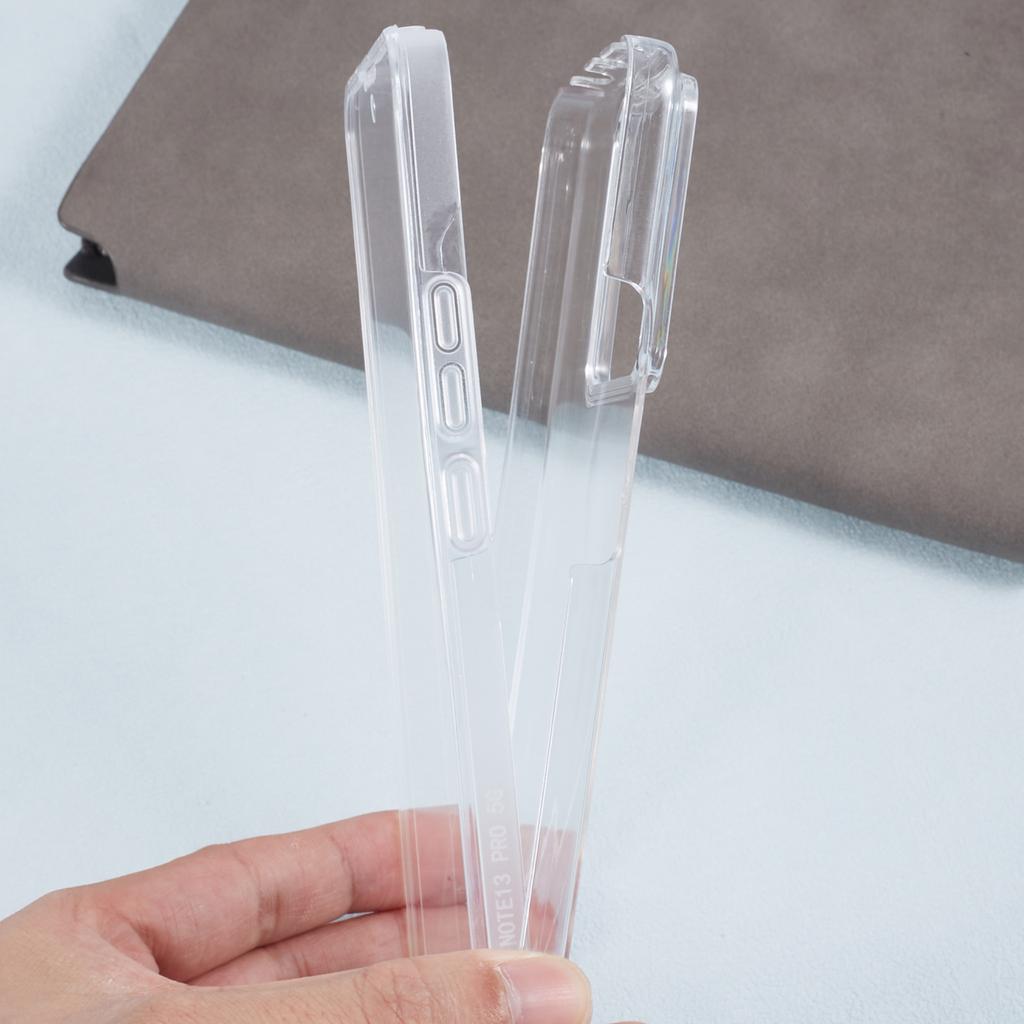 For Xiaomi Redmi Note 13 Pro 5G Clear Phone Case Acrylic+TPU Shockproof Back Cover with PET Film