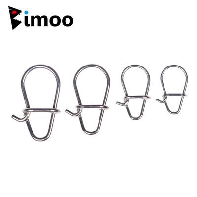 Bimoo 100 Stück Edelstahl-Sicherheits-Schnell-Clip-Verriegelungsstift, ovaler Schnappverschluss, starker Zug, Korrosionsschutz, Angelköder, Rigs-Anschluss