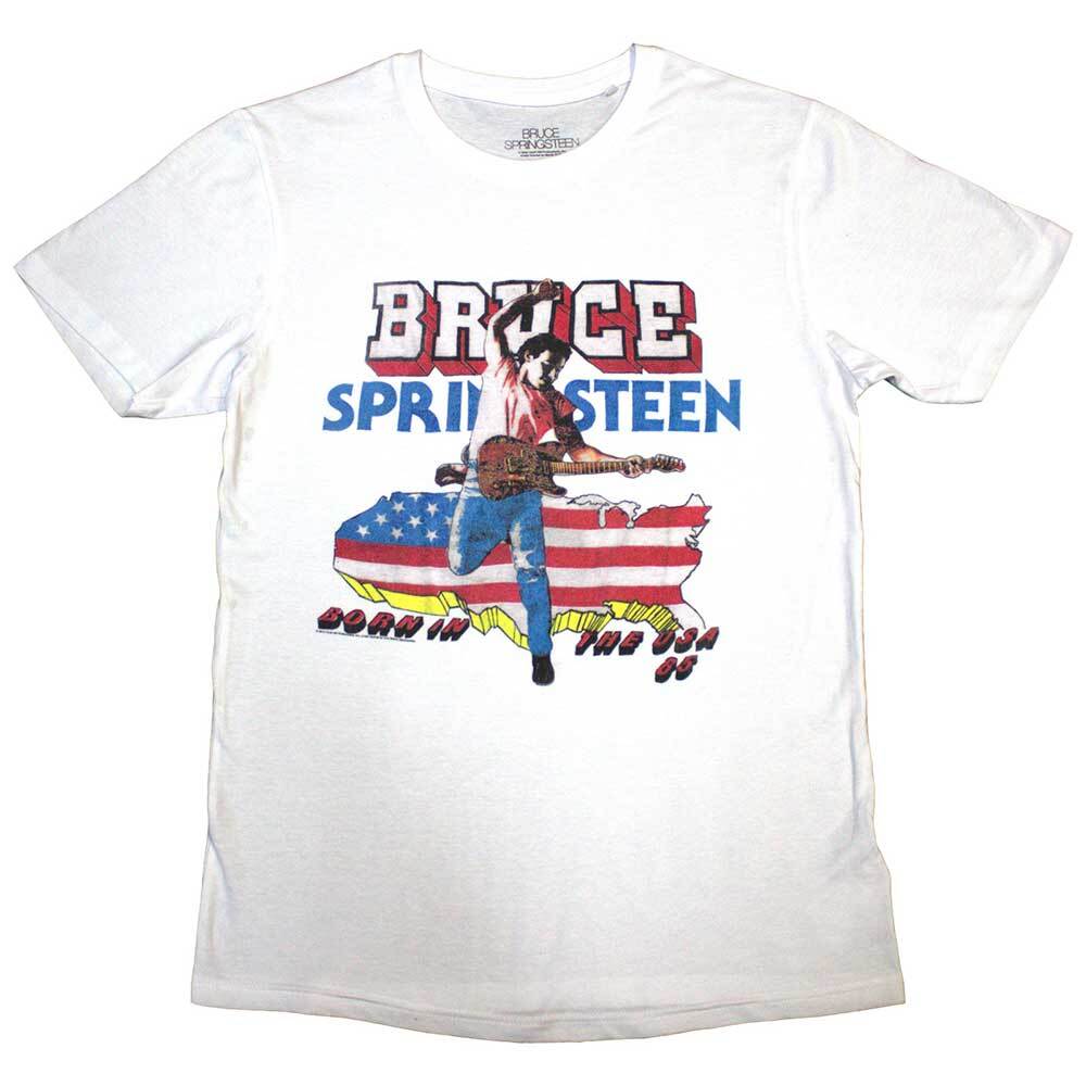 Bruce Springsteen 'Born In The USA 85' White T Shirt - NEW Unisex T-Shirt