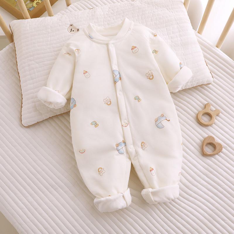 Baby Quilted Cotton Onesie - 40g, Thin, Warm Pajamas for Autumn/Winter