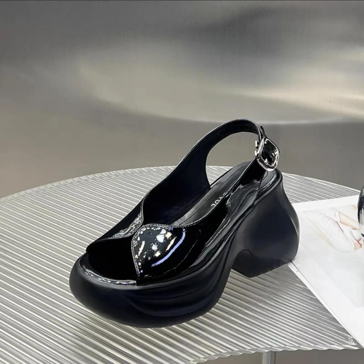 

Французские сандалии женские летние новые увеличенные на толстой подошве водонепроницаемые платформы с женской обувью 34