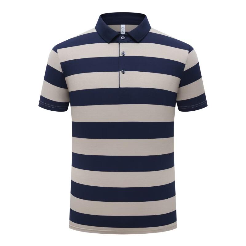 WRPCE Men's Striped Short Sleeve Polo Shirt