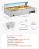 Commercial Food Warmer, 1500W Electric Stainless Steel Steam Food Warmer with Glass Cover, 9-Pan Countertop Buffet Bain Marie with Soup & Perforated