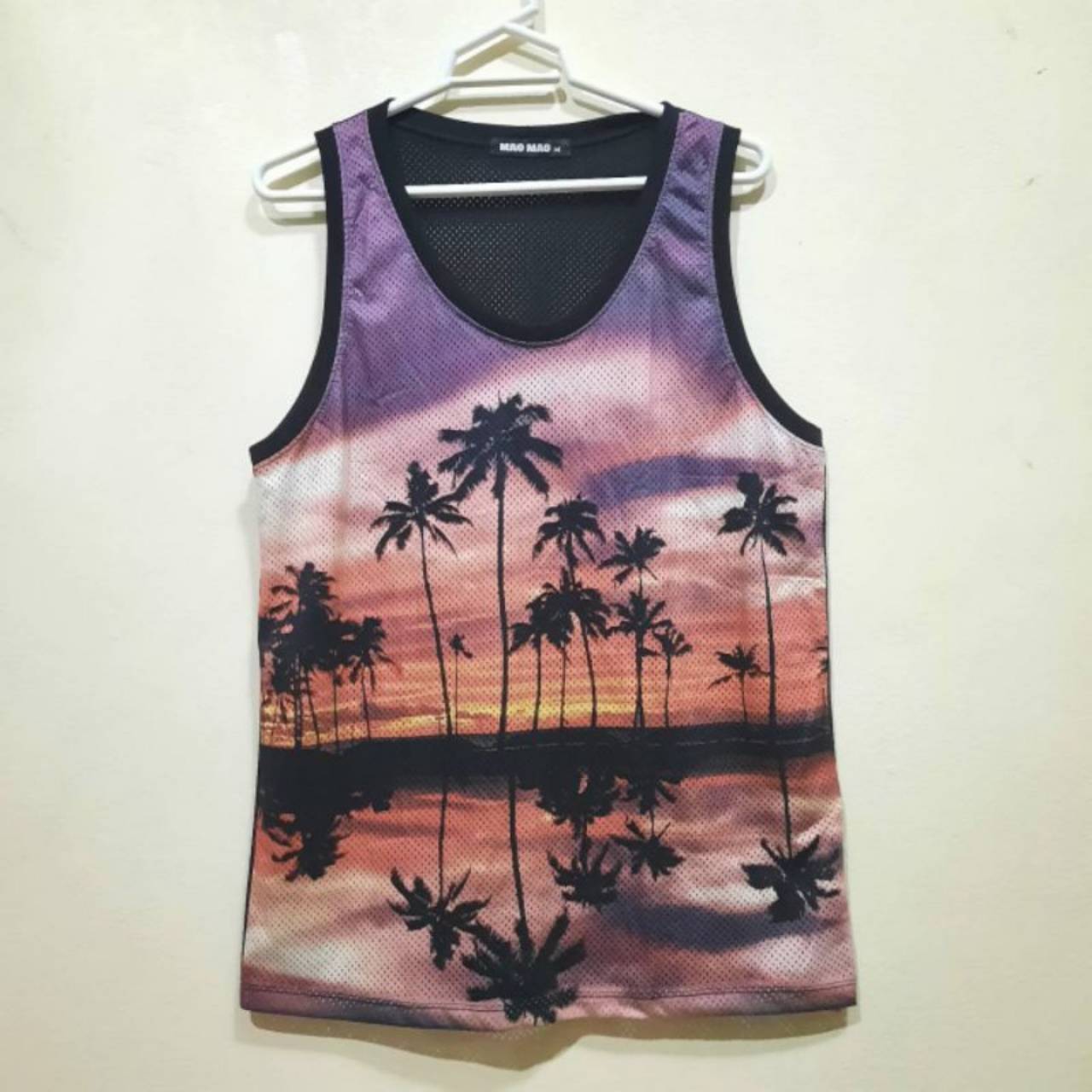 

Сетчатый бак Топ Печатный экран Таиланд Мужчины Женщины Рыба Сетка Футболка Sleveless Sunset Beach Силовые тренировки M