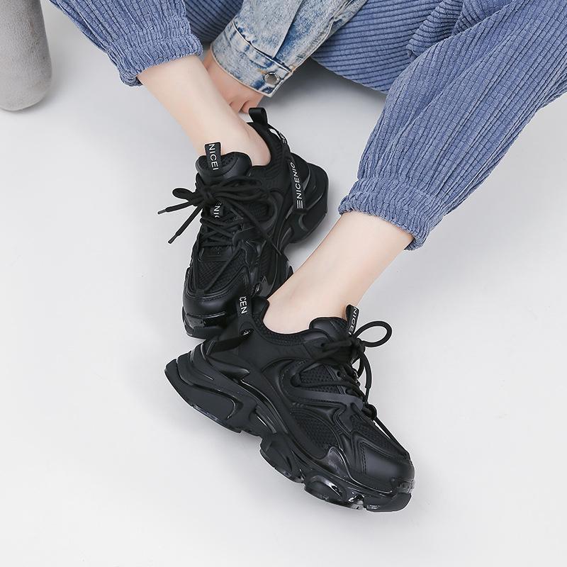 Spring new thick-soled non-slip dad shoes ins wind Korean version sports shoes heightening women's shoes comfortable and breathable shoes