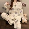 Harajuku Cute Happy Puppy Women Pajamas Fashion Cartoon Print Sleepwear  Milk Silk Cartoon Print Lounges