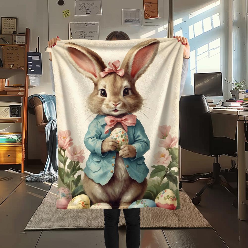 Easter Egg Print Flannel Blanket,High Quality Comfortable for All Seasons,Home Decor,Warmth and Comfort,Perfect for Christmas Gifts