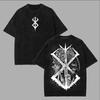 Camisetas de Anime Berserk Griffith Estampado Gráfico Lavado Vintage Oversize Ropa para Hombre Mujer Algodón Puro Tops