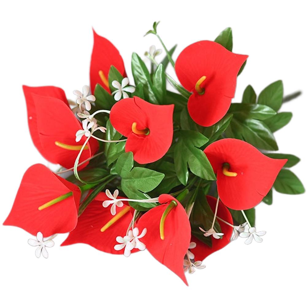 

Silk-Based Artificial Calla Lilies with Fine Definition for Elegant Home Dining Room or Garden Decoration Scenarios красный