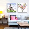 Nordic Canvas Painting Cartoon Square Posters Dancing Riding a Bike Horse Driving a Car Beautiful Girls for Girl's Room