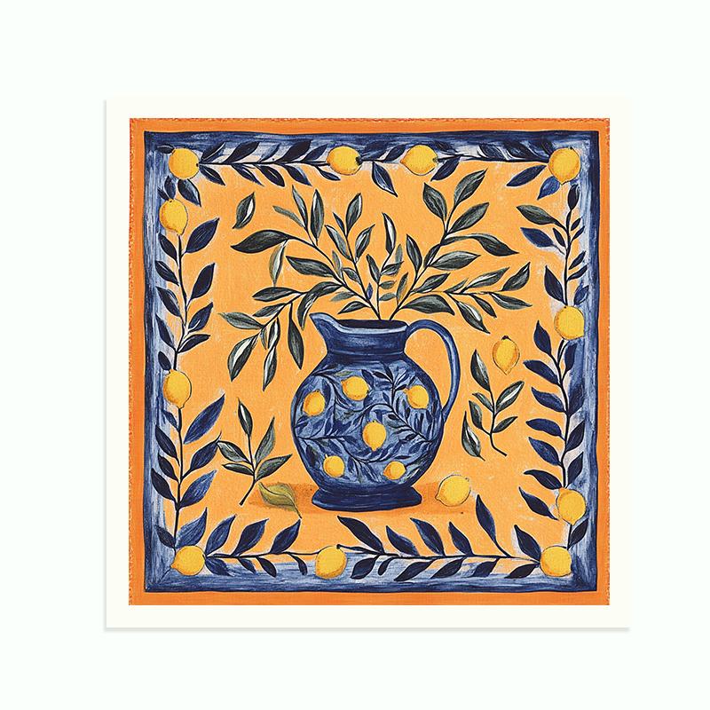 6PCS Vase Printed Eco-Friendly Swedish Dishcloths Dish Rags Absorbent Dish Towels Kitchen Reusable Washable Cleaning Wipe Cloths