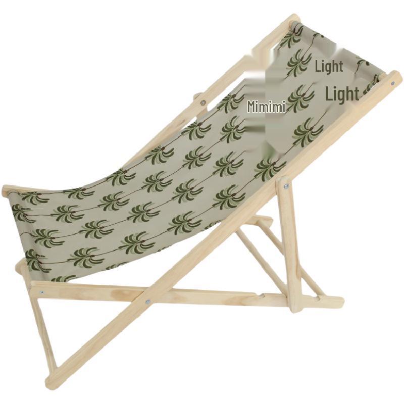 Adjustable Solid Wood Beach Lounger: Outdoor Folding Chair for Leisure & Camping