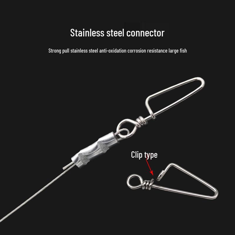 Verschleißfeste Stahlvorfachleine mit Bissschutz und Iseni Einzelhaken für große Fische und Tilapia, Ideal für das Angeln auf Weißen Pomfret