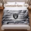 Las Vegas Raiders Bedruckte Flanelldecke Individueller Name Text Weiche Warme Decke für Schlafzimmer Feiertagsgeschenk