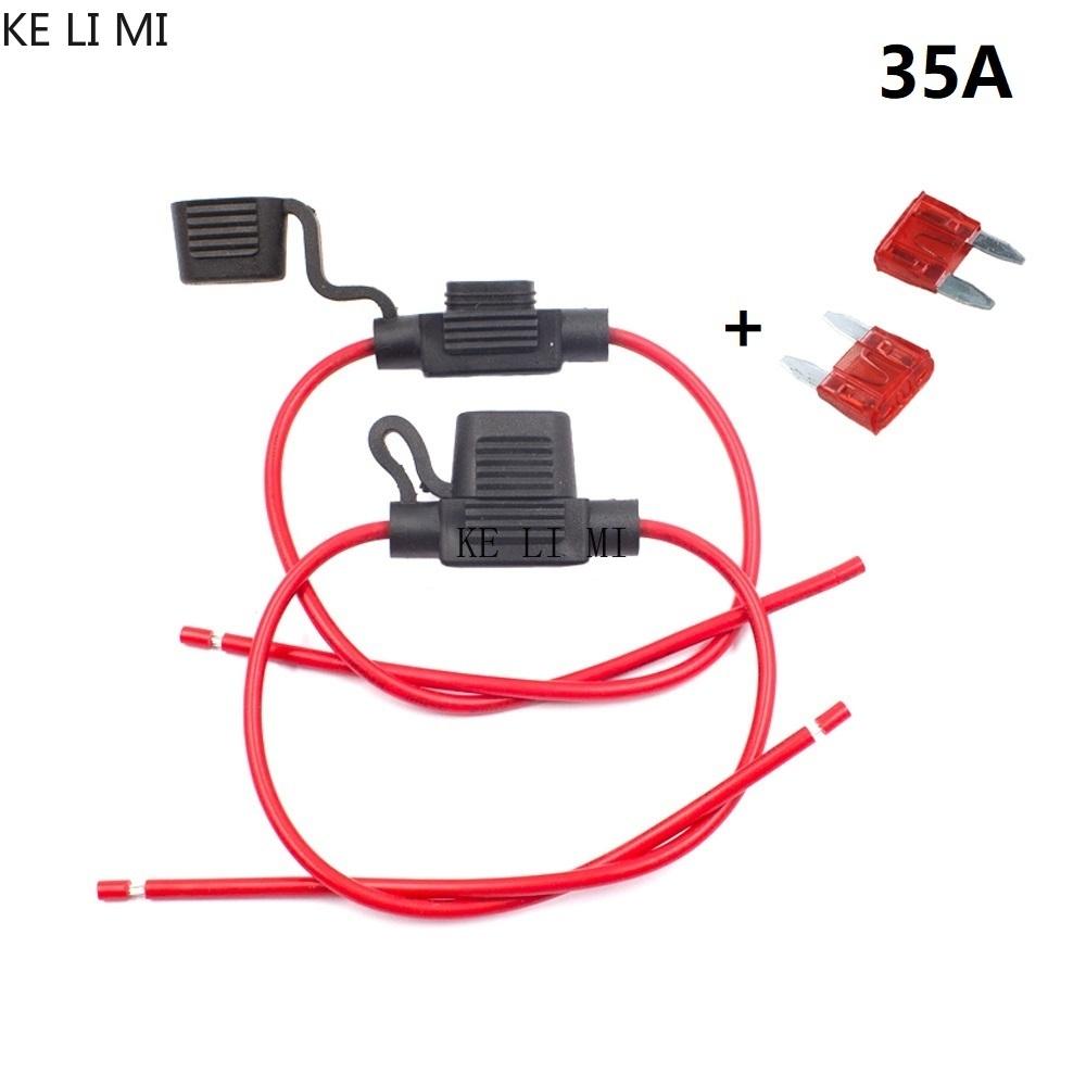 2Pcs Auto Car Blade Inline Type ATM Mini Fuse Waterproof Holder Case Motor Tap Blow Blo 12V 32V 16 AWG Wire Cutoff Switch Socket Fuses4
