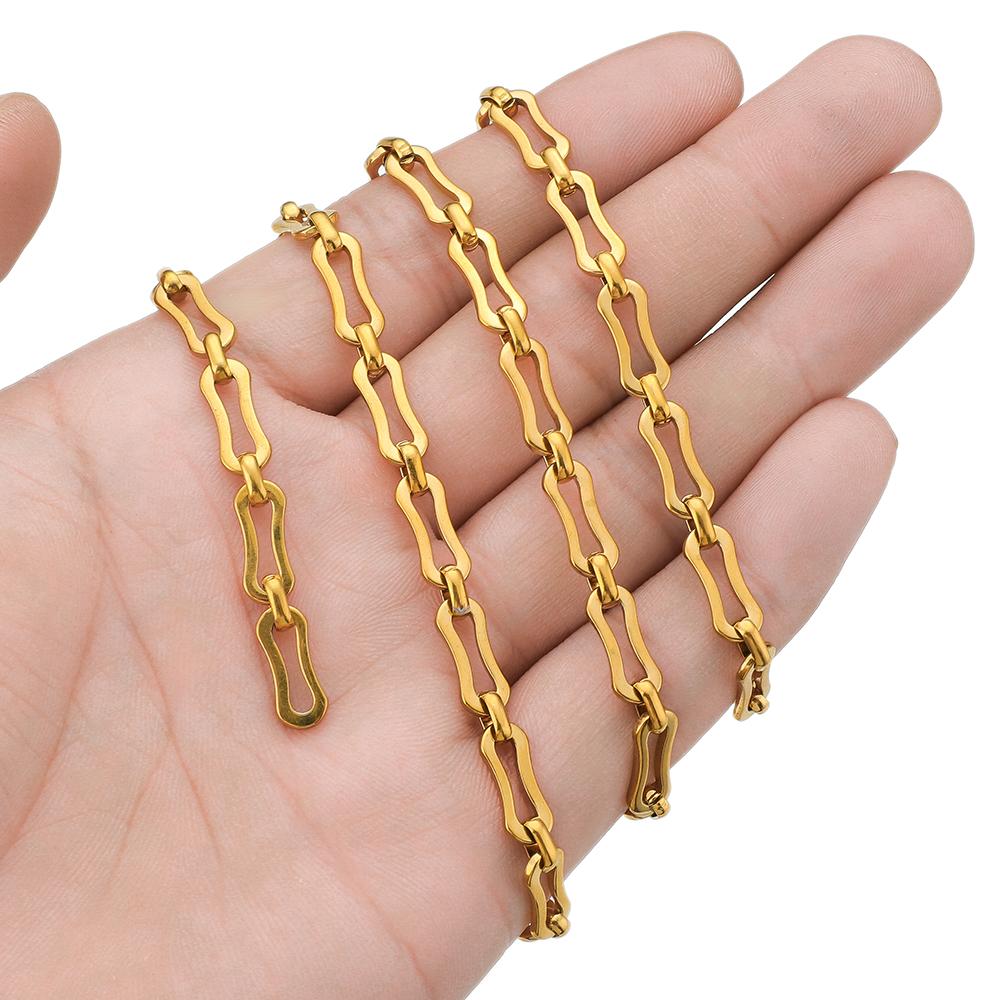 1 Meter Edelstahl Knochen Handgefertigte Ketten für DIY Schmuckzubehör Halskettenkomponente Armbandzubehör Ohrringe Herstellung