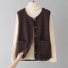 Women'S Fleece Vest Autumn Thin Sleeveless Coat Plain Short Jacket Loose Women Outwear