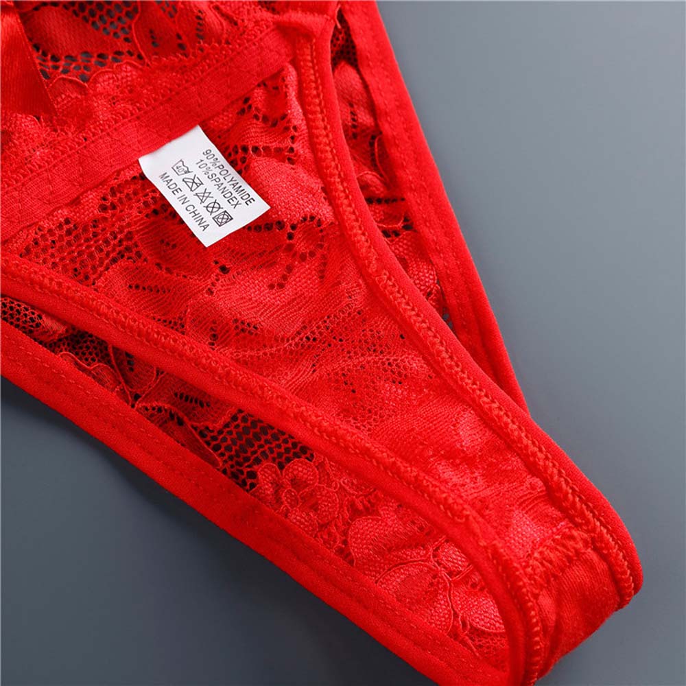 Low-waist G String Underwear Cotton Crotch Lace Panties Women Thong Sexy Briefs Pendant