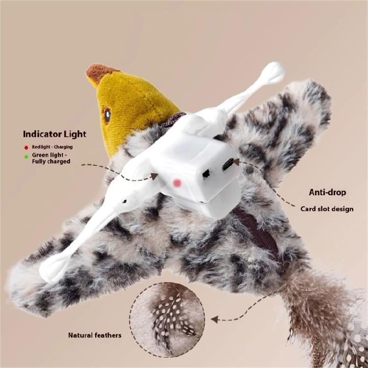 Realistic Cats Entertainment Toy Bird With Automatic and Life Like Movement Design For Boredom Pet Indoor Engagement