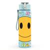 1PC Smiley Face Retro Simple Slogan Art Print 750ml Color Plastic Sports Water Bottle Leakproof Flip Straw Lid Suitable for Sports Office Home Use