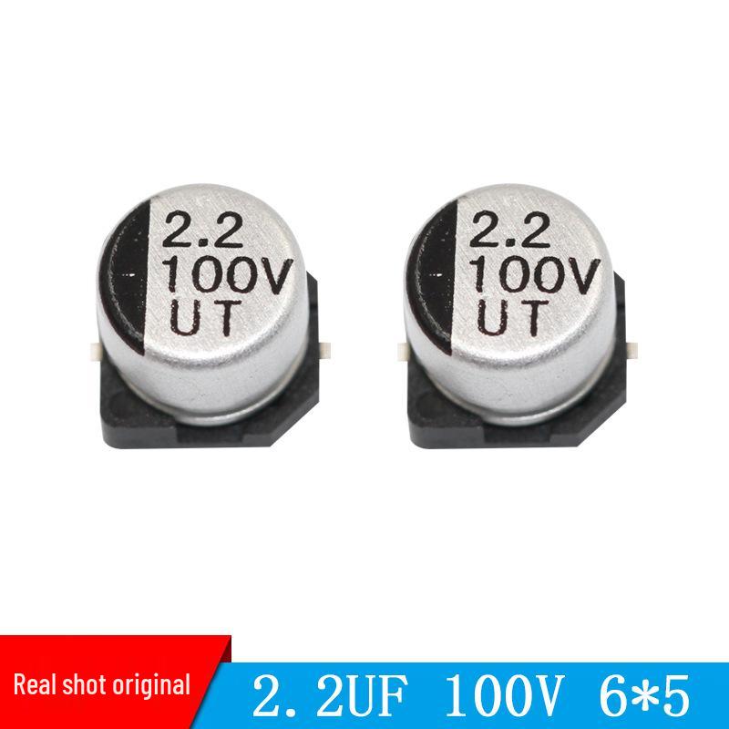 2.2uF 100V 6x5mm SMD Aluminum Electrolytic Capacitor