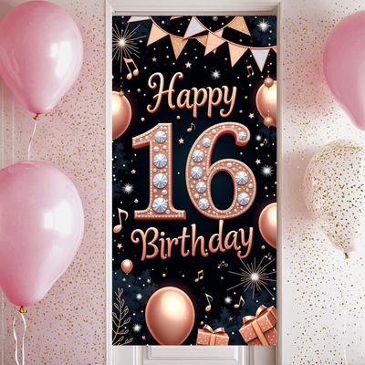 Colorful Theme Birthday Decor Photo Prop Celebration Banner for Teen Party Photo Shoot Sweet Sixteen