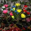 5 Heads Rose Lawn Lamp Solar Lights Outdoor Decorative Solar Garden Lights for Yard Patio Garden Wedding Decor Fairy Lights