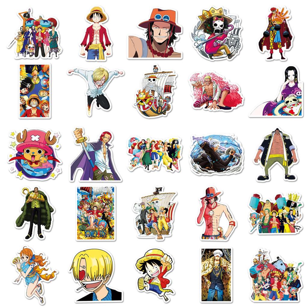 50 One Piece Anime Character Stickers - HD Printed Stationery & Planner Accessories