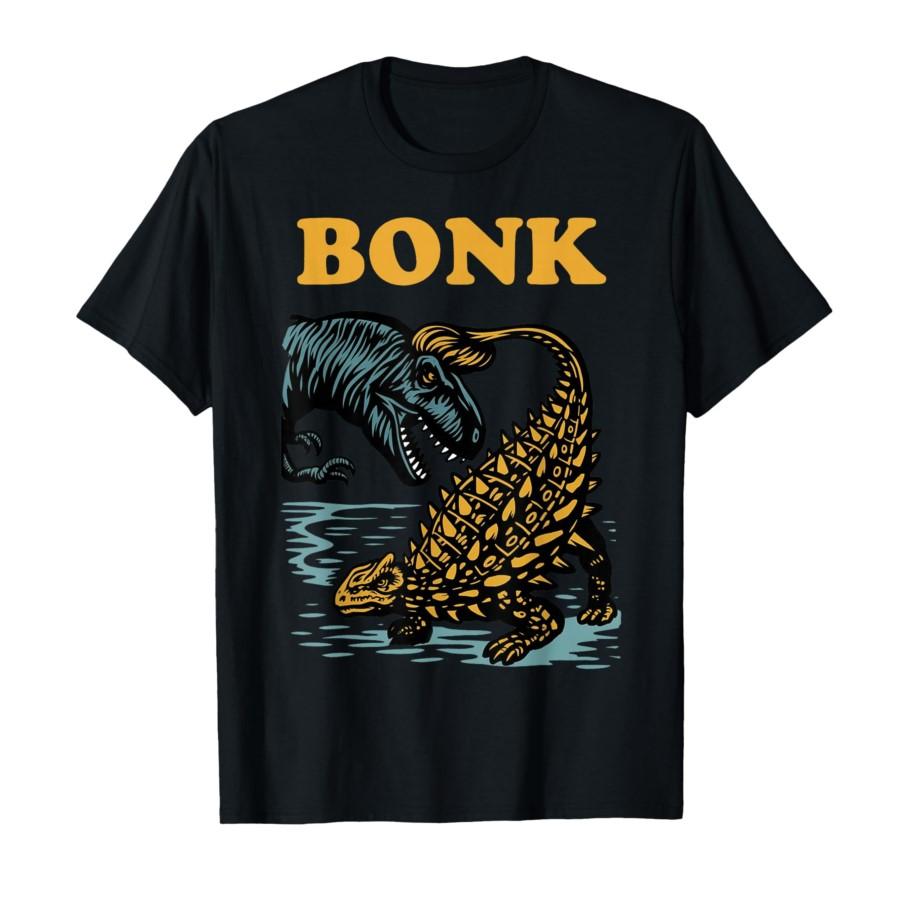 

Bonk Dinosaur Funny Prehistoric Humor Design T-shirt For Men Women 100% Cotton T Shirts Short Sleeve Tops P468 4XL