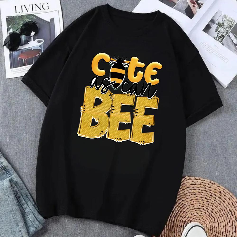 Bee Kind Women Funny Print Tshirt Summer Short Sleeve Black Colors Tops Tee Girl Y2k Harajuku Clothes