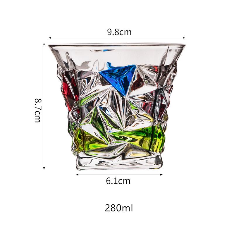 Italy Zecchin Design Colorful Crystal Old Fashioned Whiskey Glass Gothic Whisky Rock Glasses Wine Tumbler Dazzle Color Water Cup
