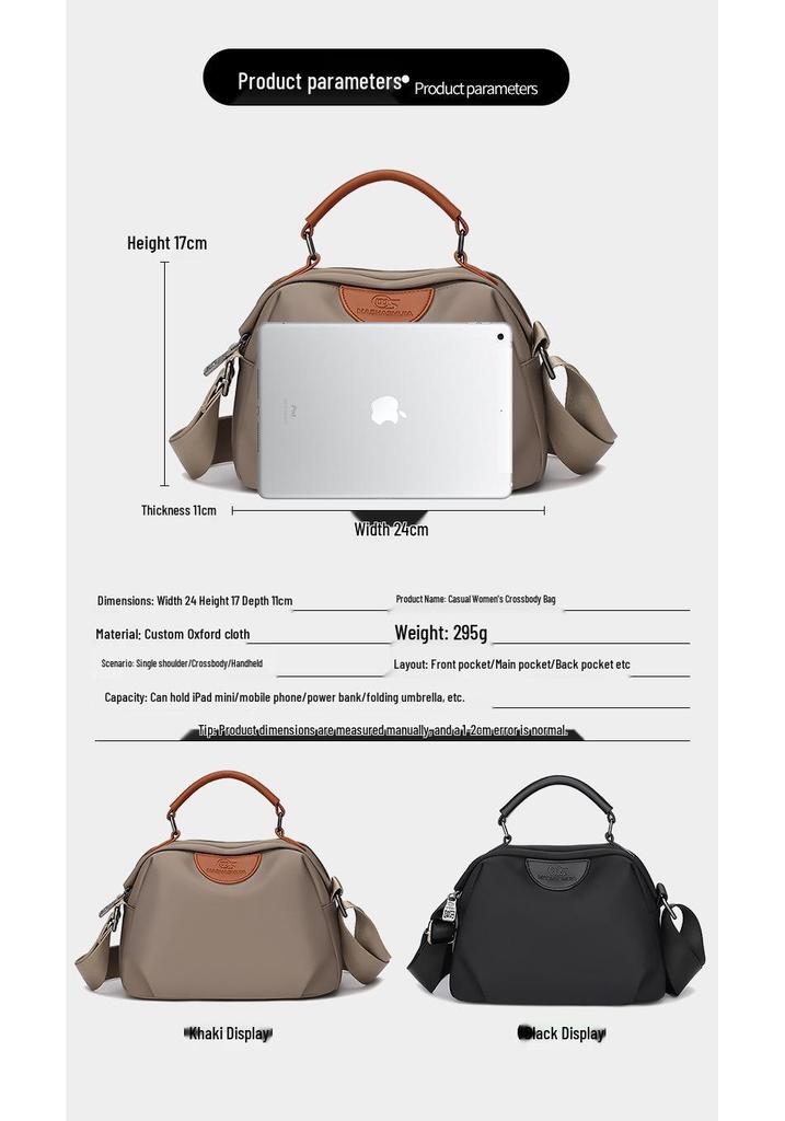 Premium Oxford Cloth Waterproof Crossbody Bag - Lightweight, Multi-Layer, Large Capacity, Casual Single Shoulder Handbag