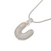 ZHUKOU Silver color Bubble initial letters necklaces 26 letters pendants necklaces for women Brass CZ Jewelry VL34