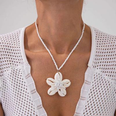 PuRui Bohemia Beads Rope Chain Adjustable Necklace Women Conch Pendant Summer Pair With Long Skirt Collarbone Chain Zircon New