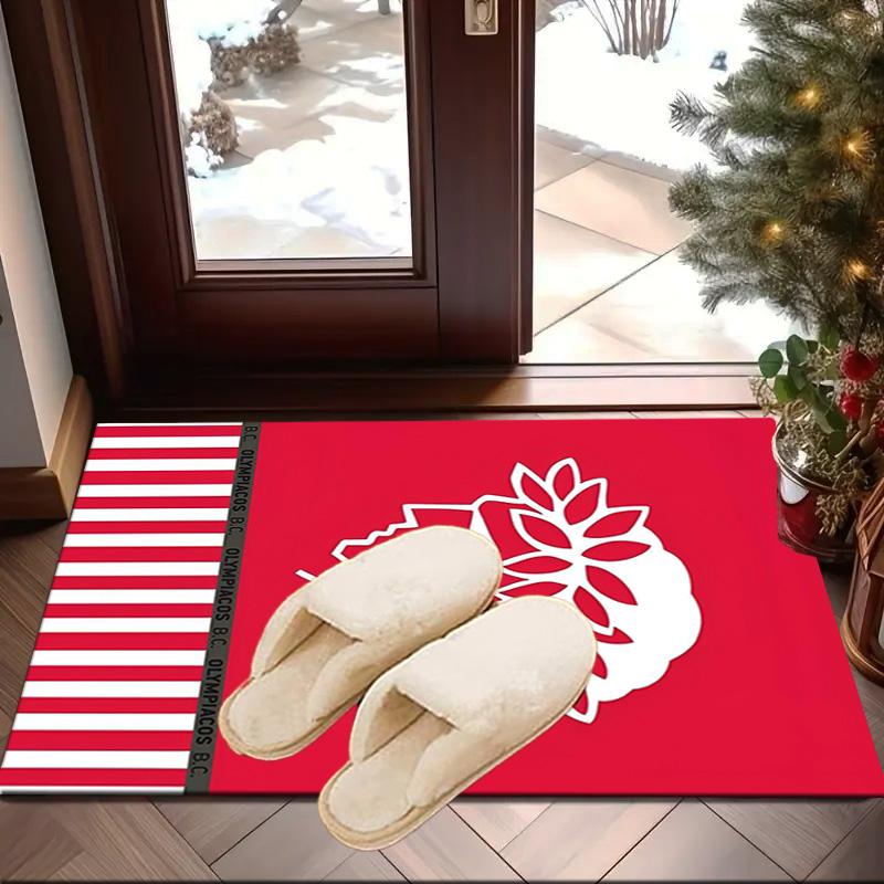 Olympiacos Fc: Red And Black Pride Area Rug Office rug, Chair Rug, Decor Carpet Livingroom bedroom Mat, Large Size Fan gifts Christmas gifts