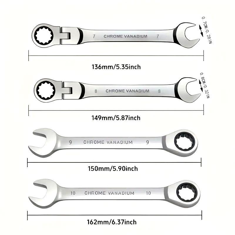 Heiß verkaufendes 6-teiliges Ratschenschlüssel-Set - Mehrgrößenverstellbare Doppelnutzungs-Autoreparaturwerkzeuge