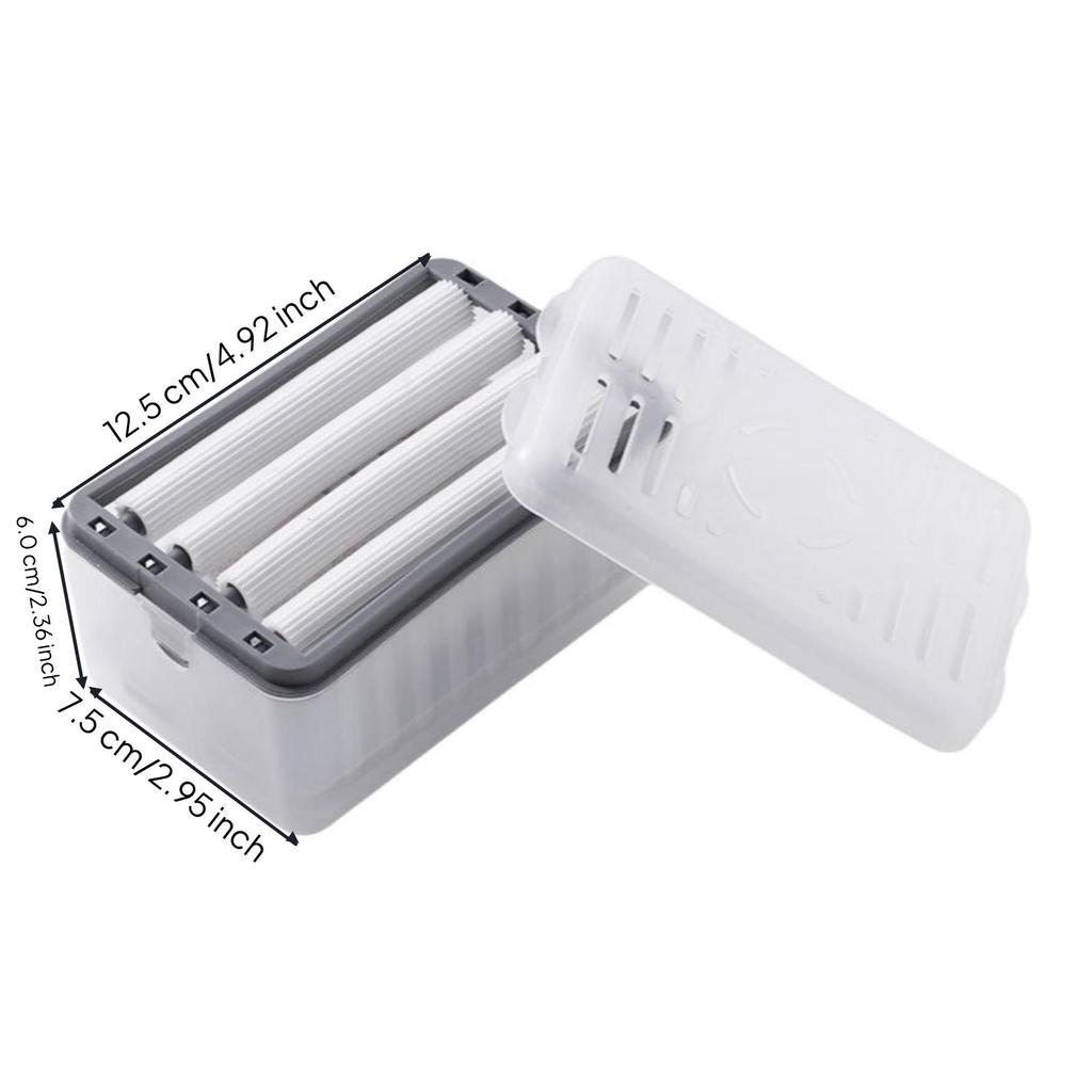Soap Dish, Automatic Draining Rotating Holder, MultiFunctional Storage Box, Bathroom Gray 1