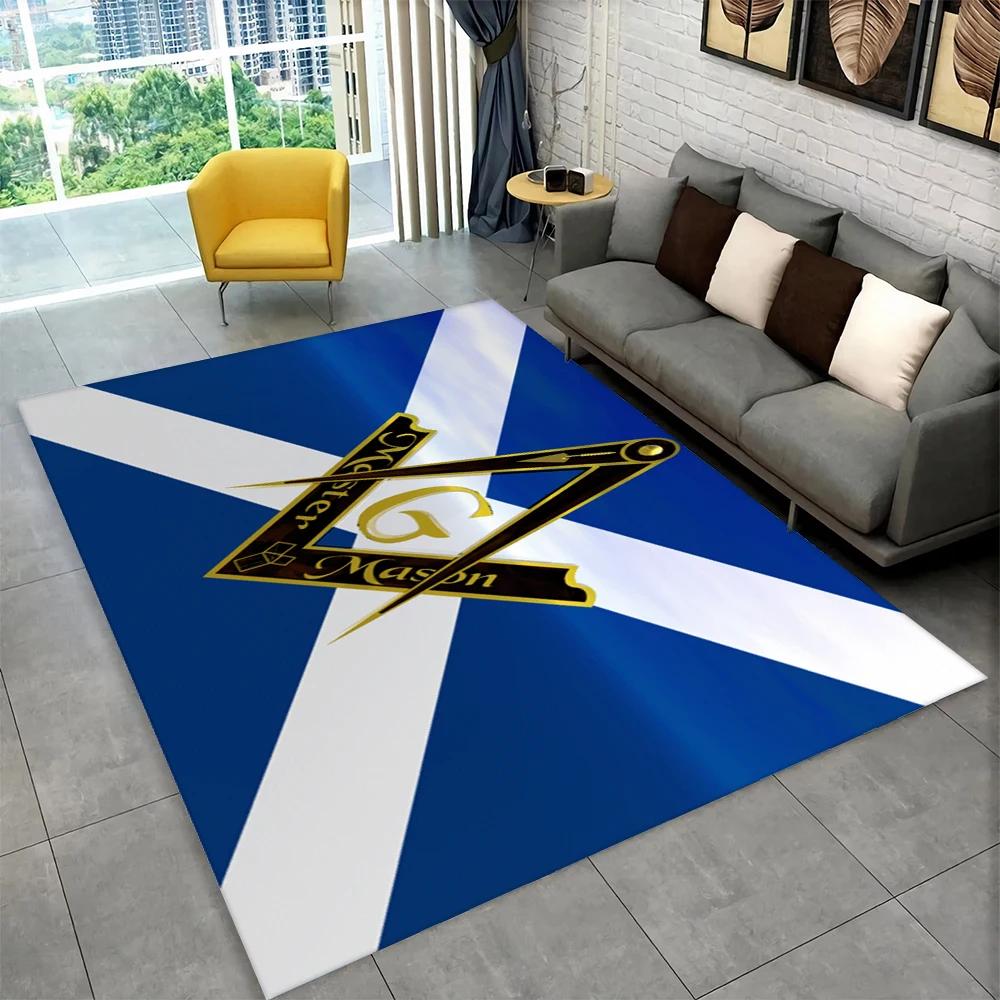 3D Freemason Masonic Illuminati Ring Area Rug,All Seeing Eye Carpet Rug for Living Room Bedroom Doormat Decor,Non-slip Floor Mat