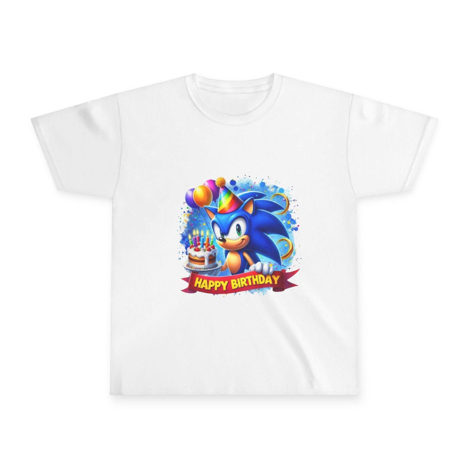 Sonic Birthday Design Youth Tee | Happy Birthday Hedgehog Shirt 100