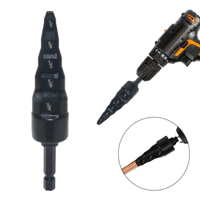 5 In 1 Swaging Spin Tool Drill Bit Air Conditioner Coppers Pipe Expander Manual Tube Expander 3/4" 5/8" 3/8" 1/2" 1/4''