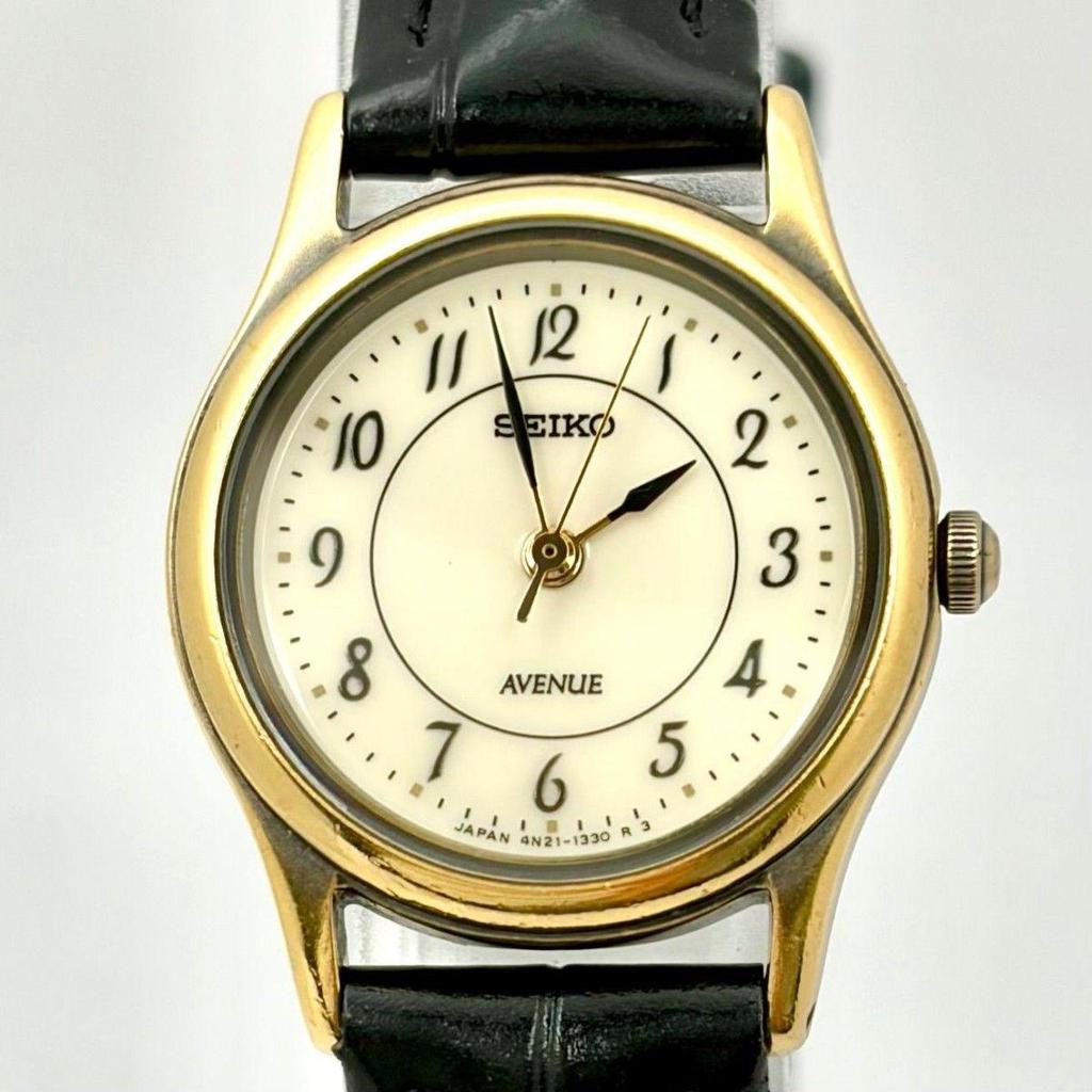 Used [New Battery] SEIKO AVENUE Ladies Watch Gold 4N21-0680 200682