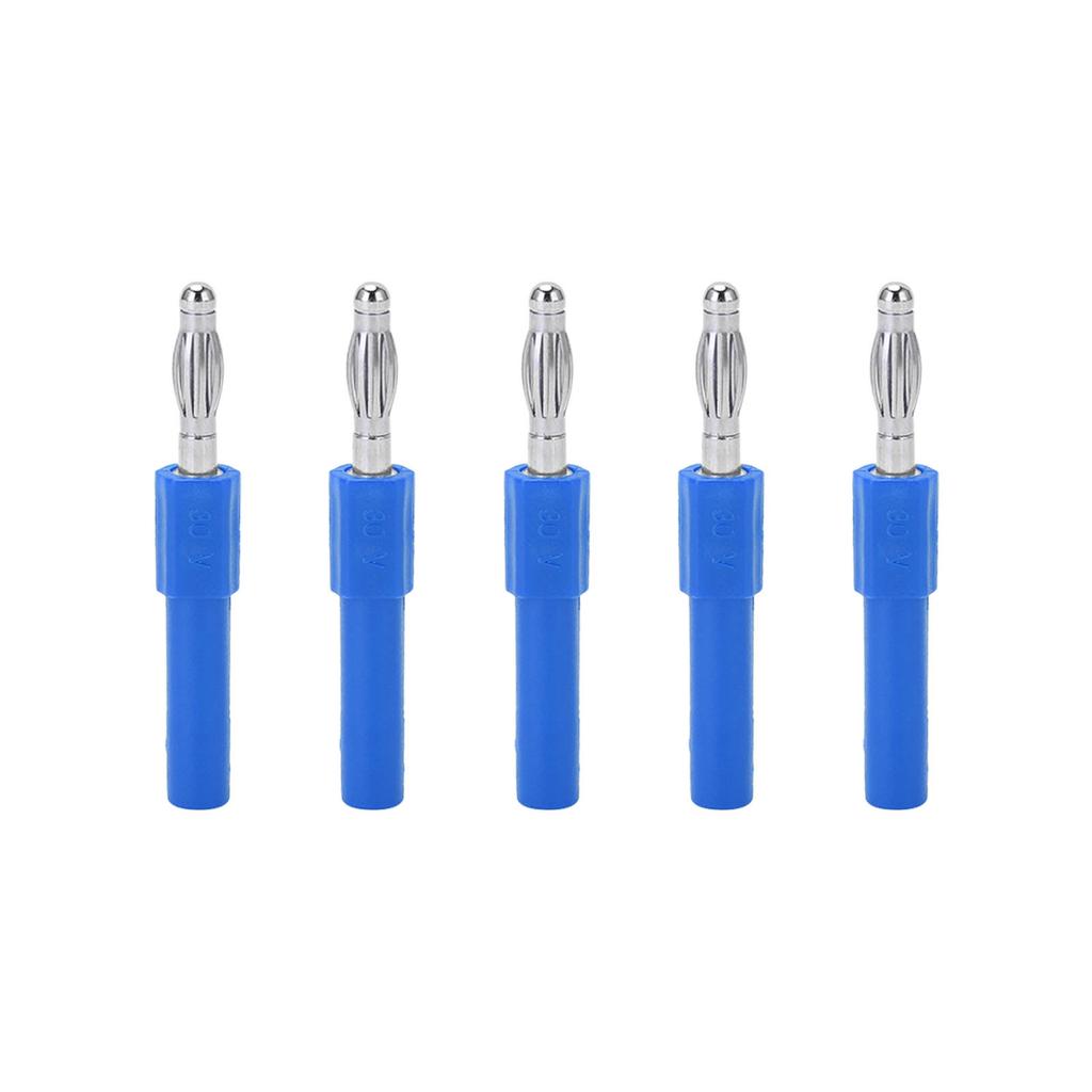 5Pcs 4mm Banana Plug Adapter Strong Connectivity Good Conductivity 4mm To 2mm Conversion Banana PlugBlue