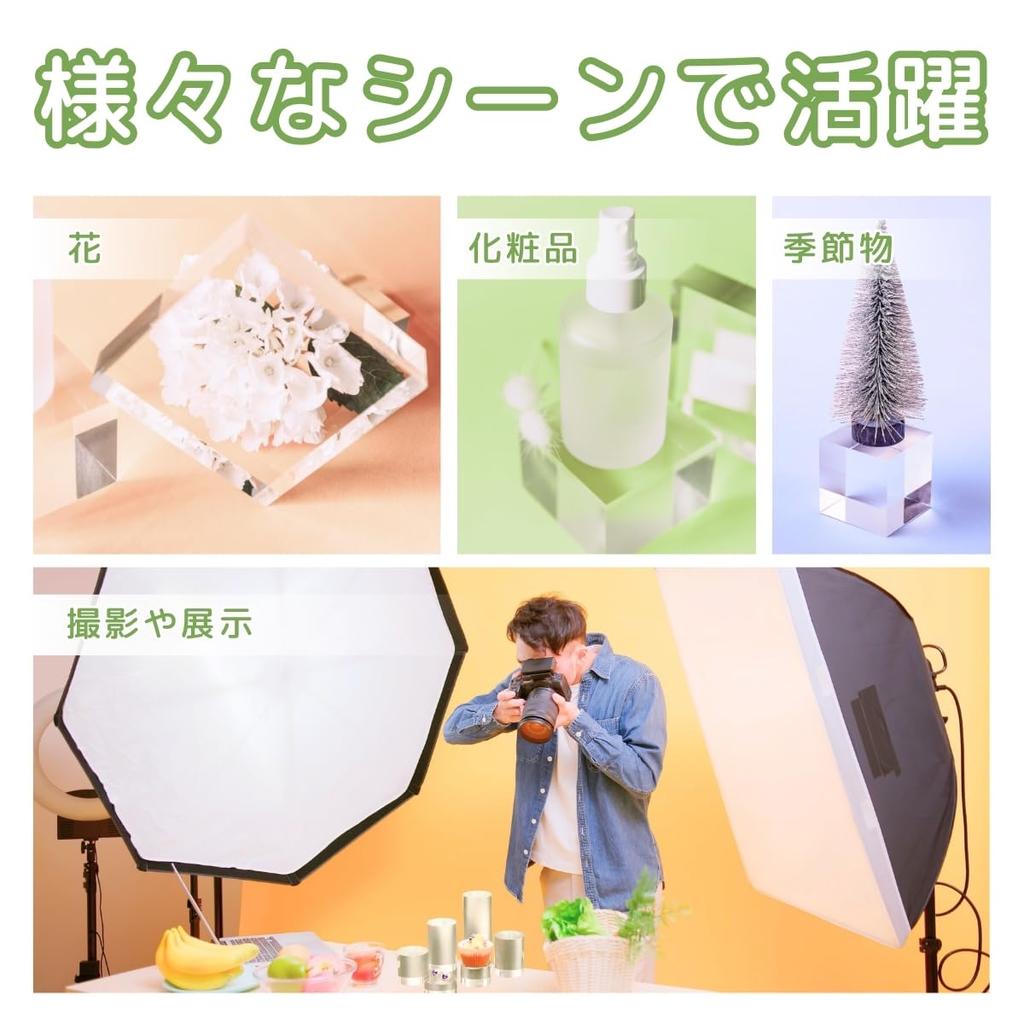 SALUDABLE Acrylic Stand Display Stand Block Pedestal Exhibition Stand Cylinder Square 6 Types